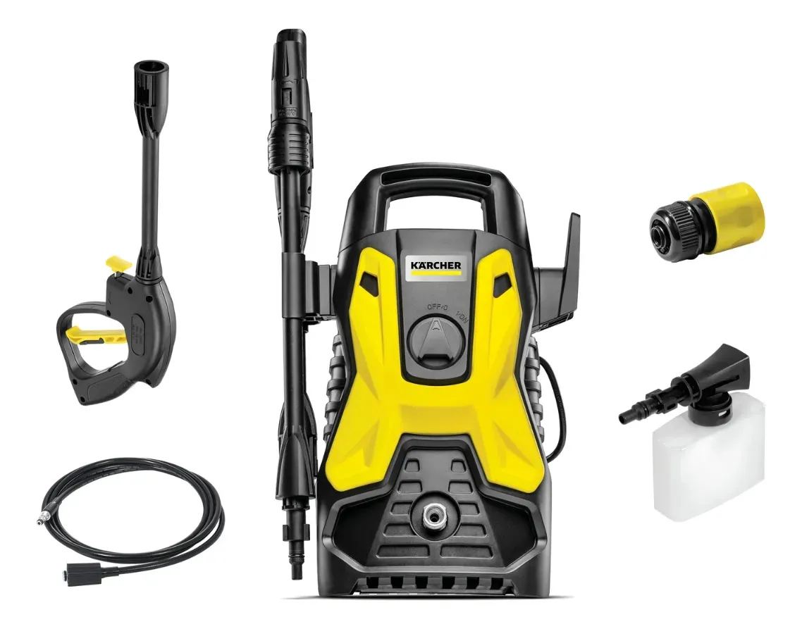 Lavadora De Alta Pressão Kärcher Prática Black 1500 Psi/libras 1400w 300l/h Com Aplicador De Detergente E Lança Regulável 127v